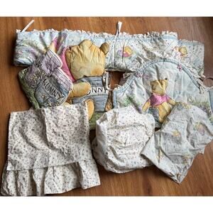 1990s Winnie the Pooh Nursery Bedding Set - 7 pieces